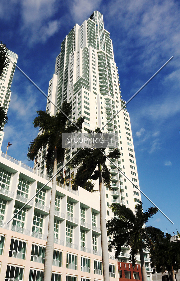 Looking up from the southeast along Biscayne Boulevard