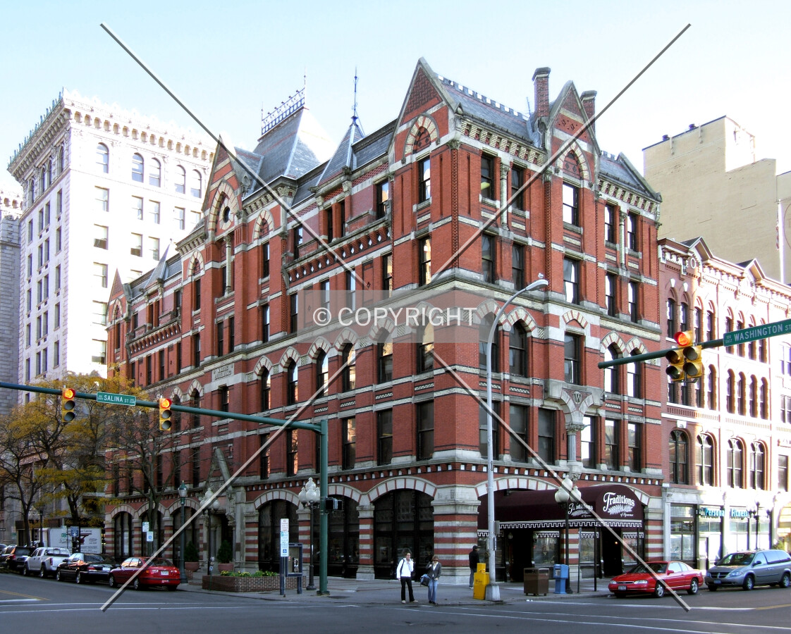View from the northwest at Washington and Salina Streets