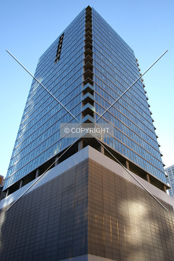 Looking up the northeast corner