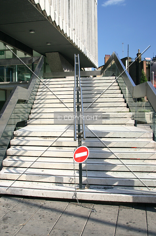 Steps leading up to the entrance from New Oxford Street