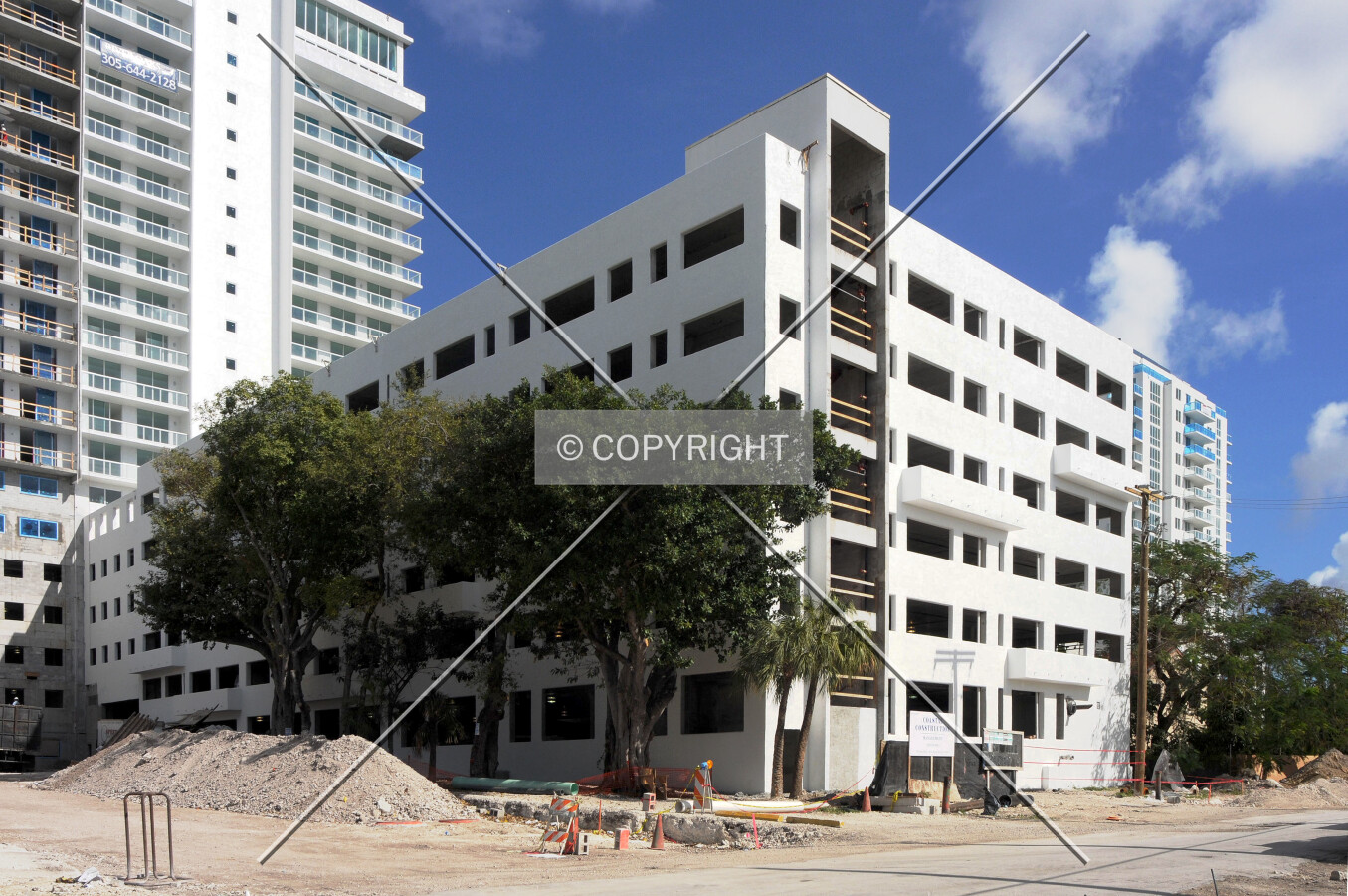 View of the parking garage from the southwest