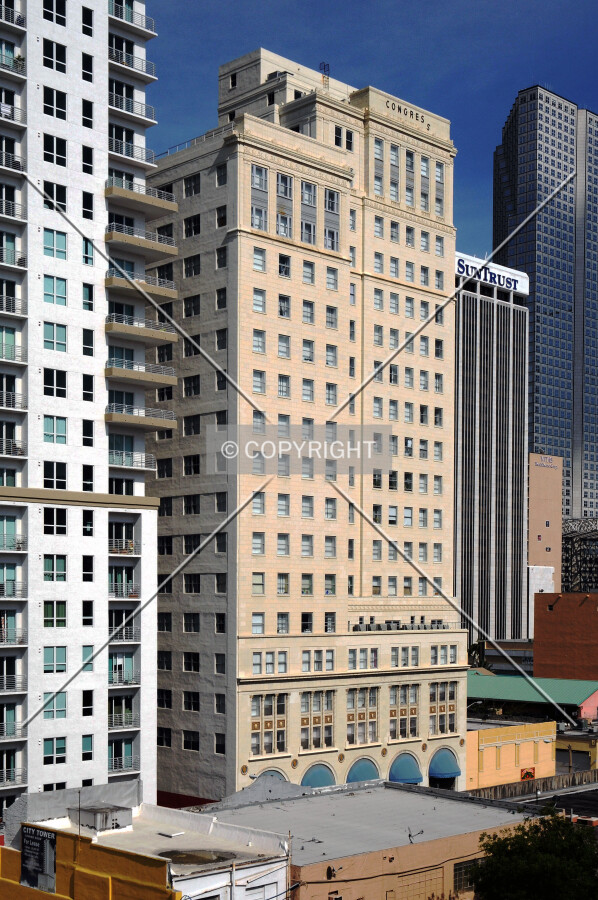 View from the northwest atop parking garage