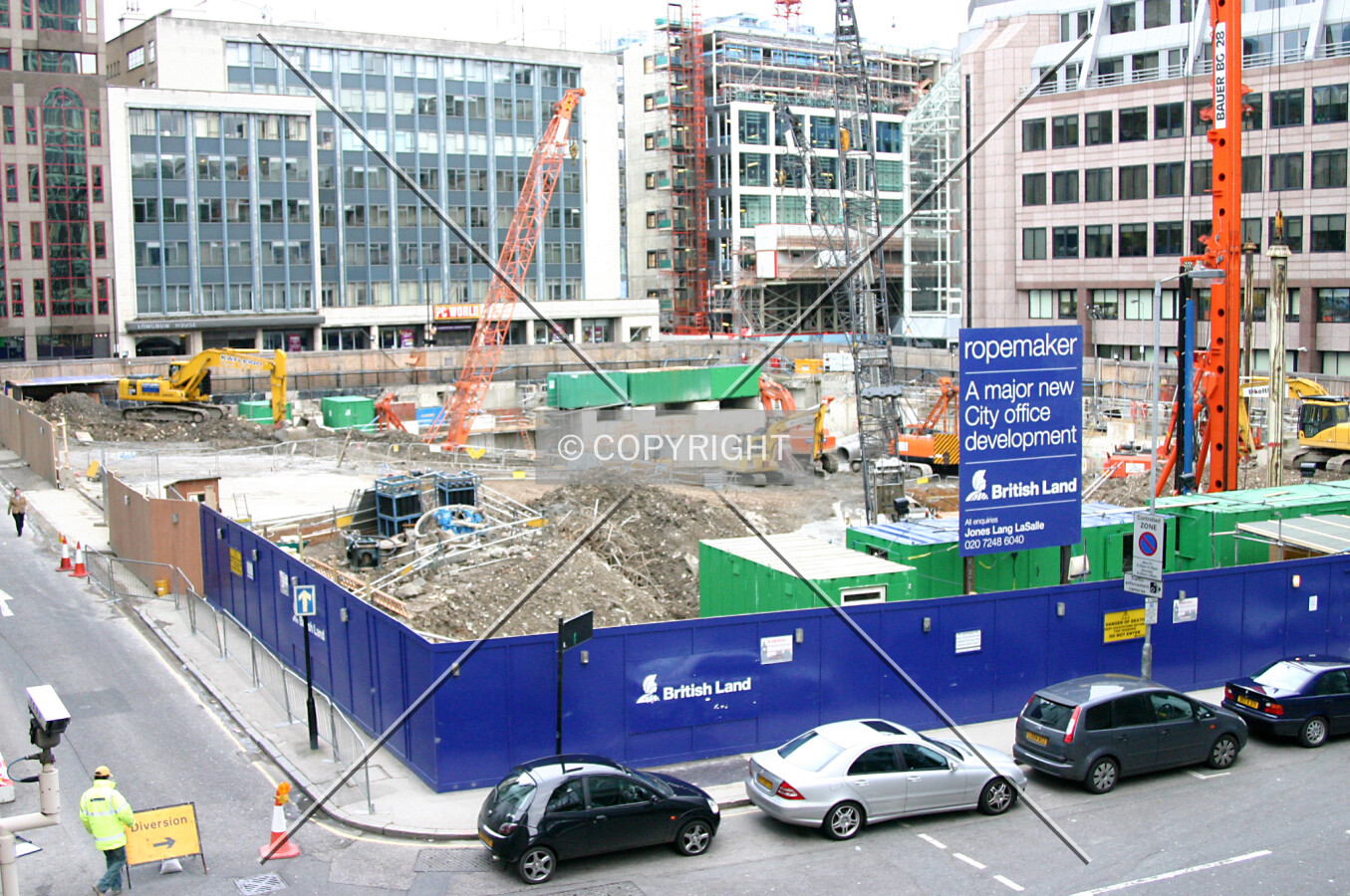 Overview of the site from a CityPoint walkway