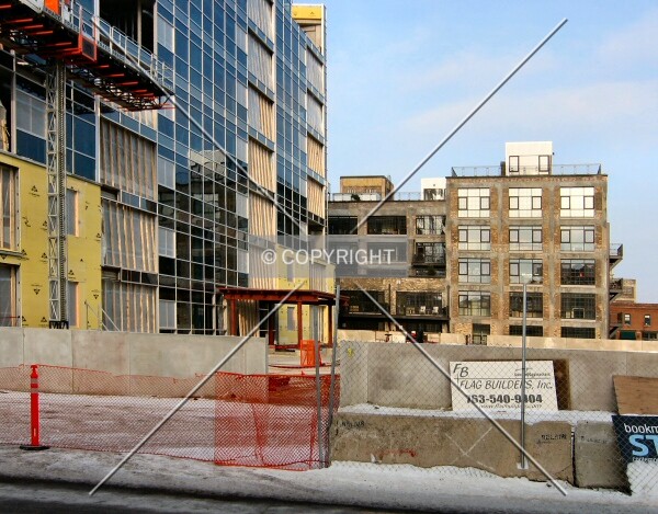 View to the northeast across 4th Street North, Bookmen Lofts in background