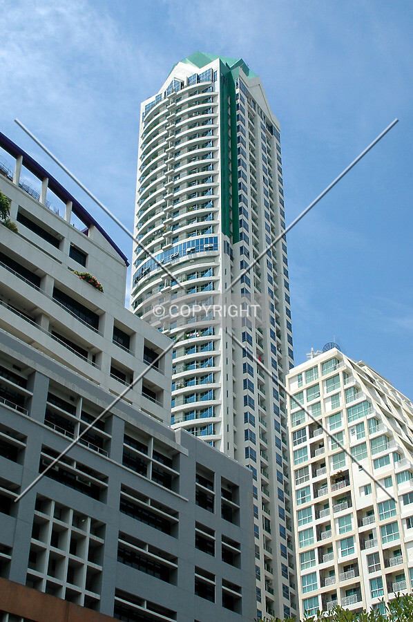 Looking up the northeast corner