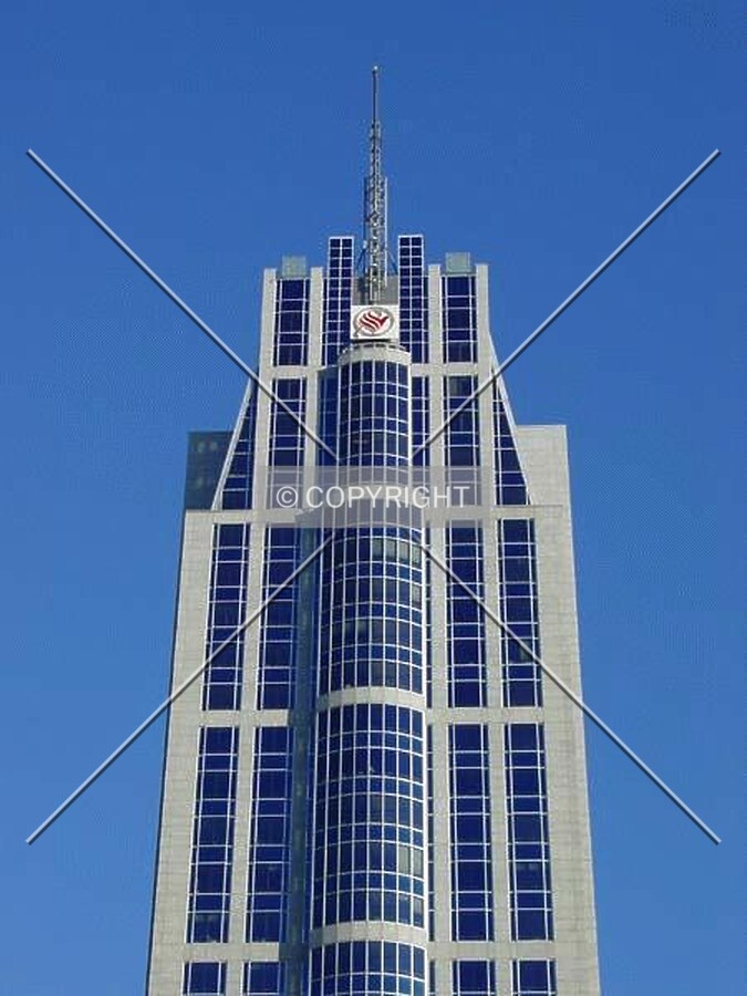 The top of the building
