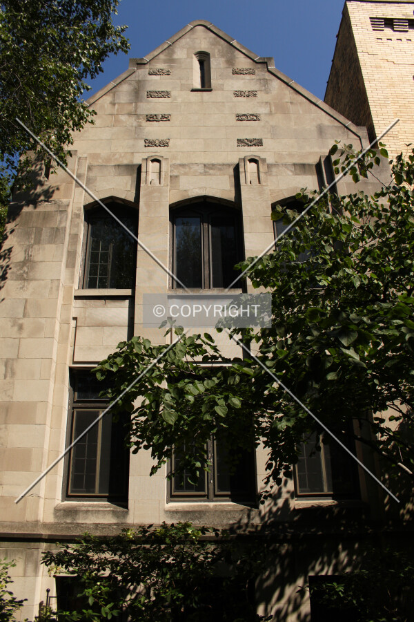 West facade on Hinman Avenue