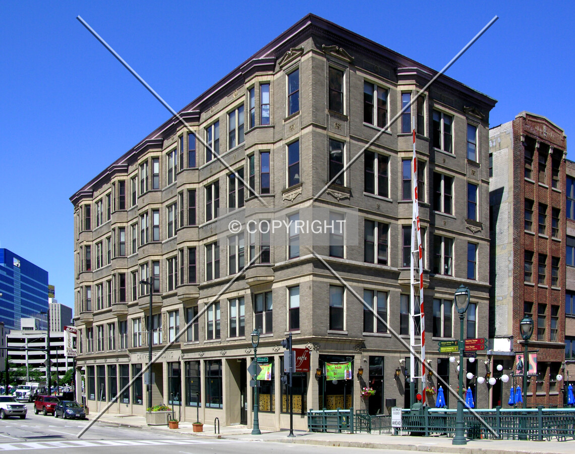 From across West Wells Street to the southeast