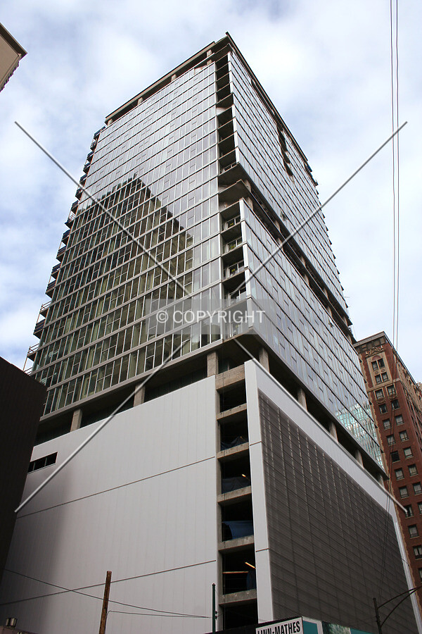 Looking up the southeast corner