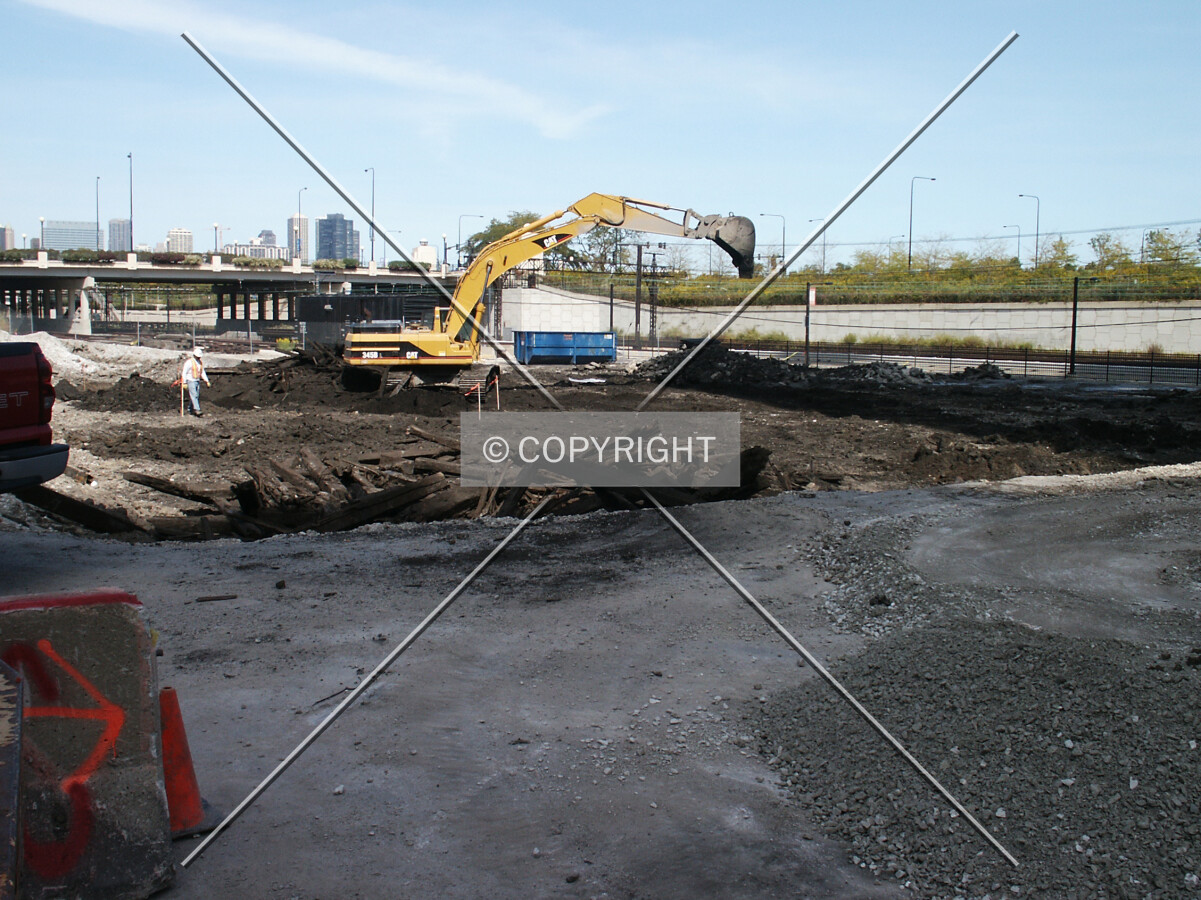 Site preparation seen from 13th Street