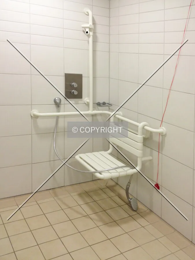 A shower for wheelchair users