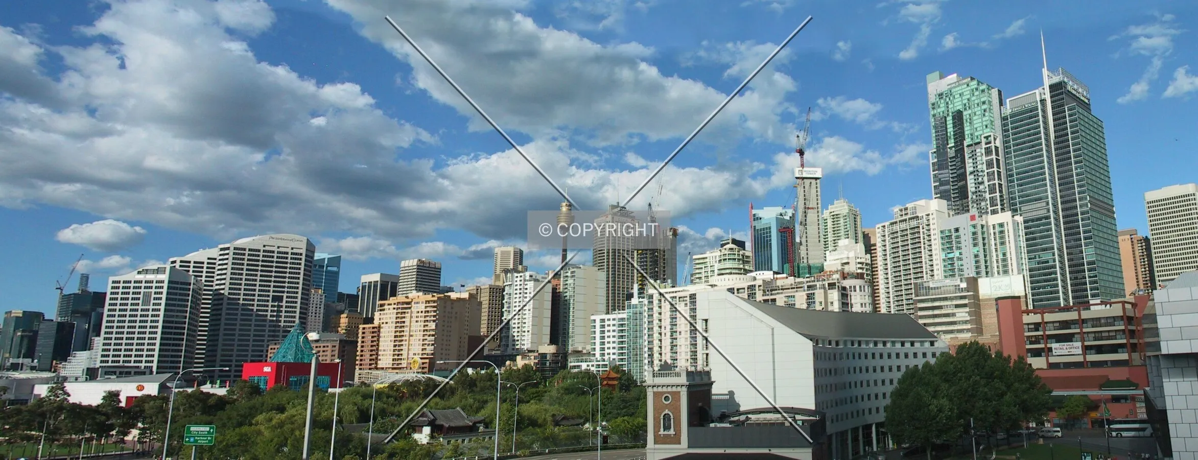 The city skyline viewed from Haymarket