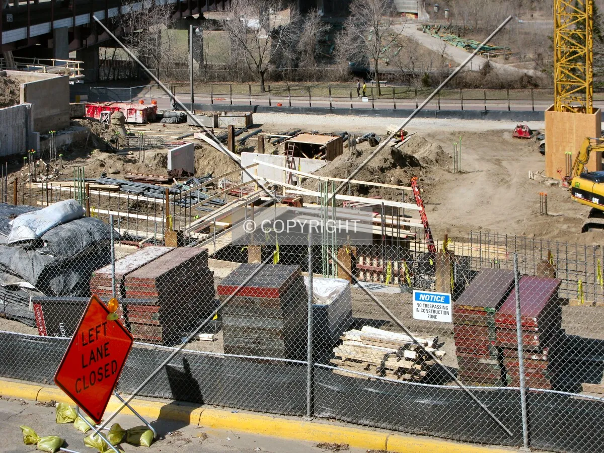South end of the site from the east