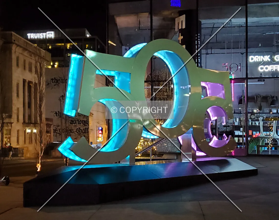 Sign at night; December 26, 2021