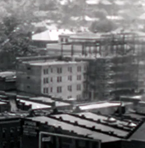 View from the northeast during construction