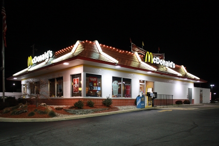 View from the southwest at night