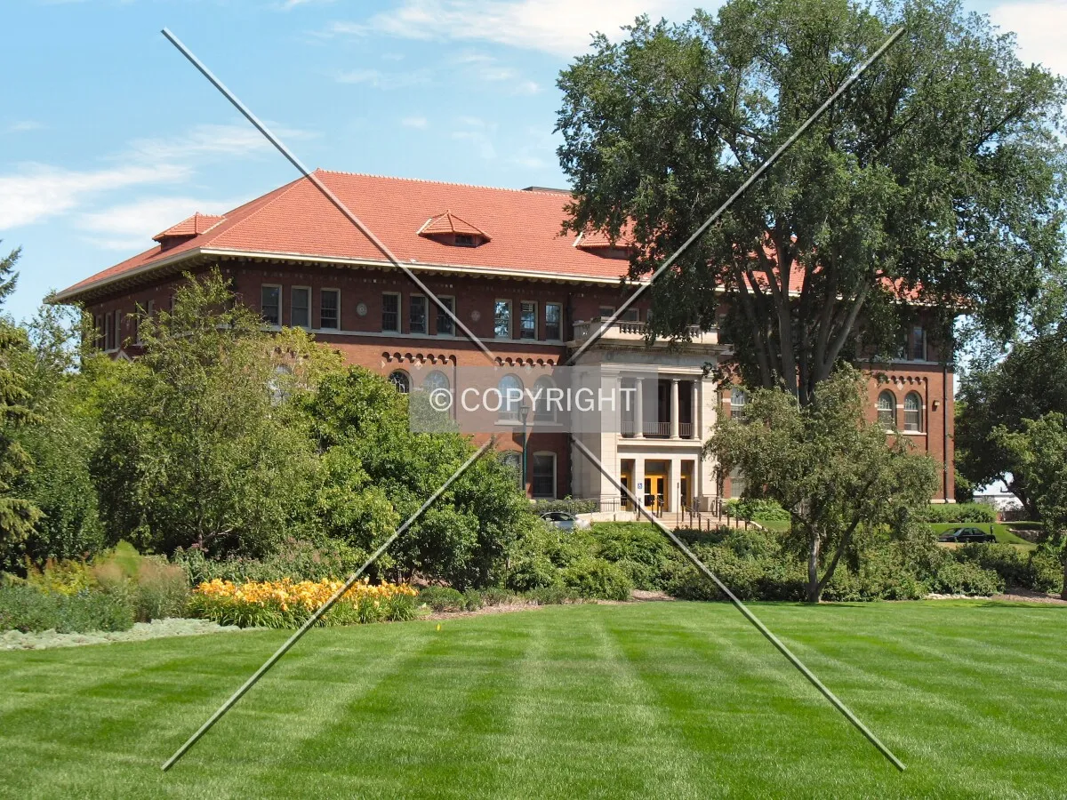 View to the southeast across the front lawn