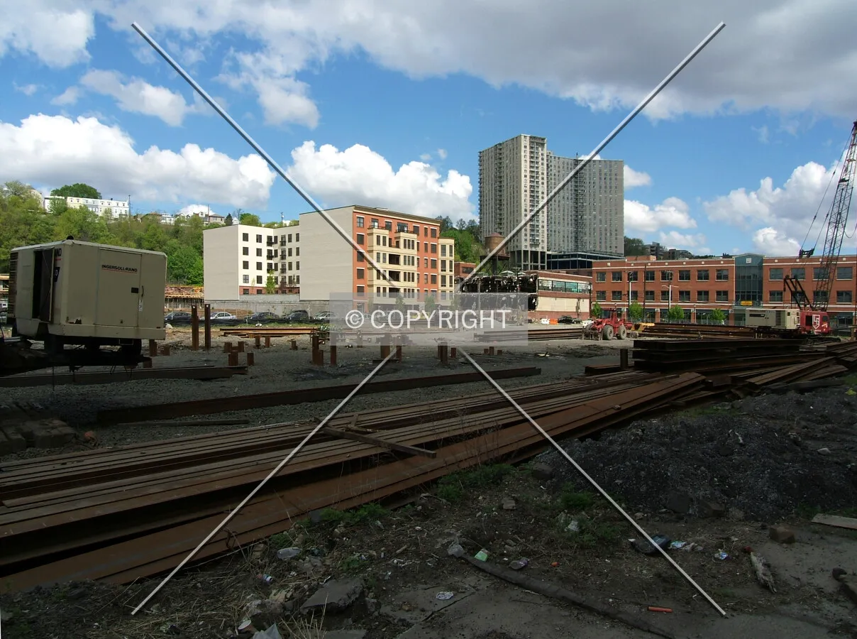View from the southeast on 8th Street toward 830 Monroe and the Doric in Union City