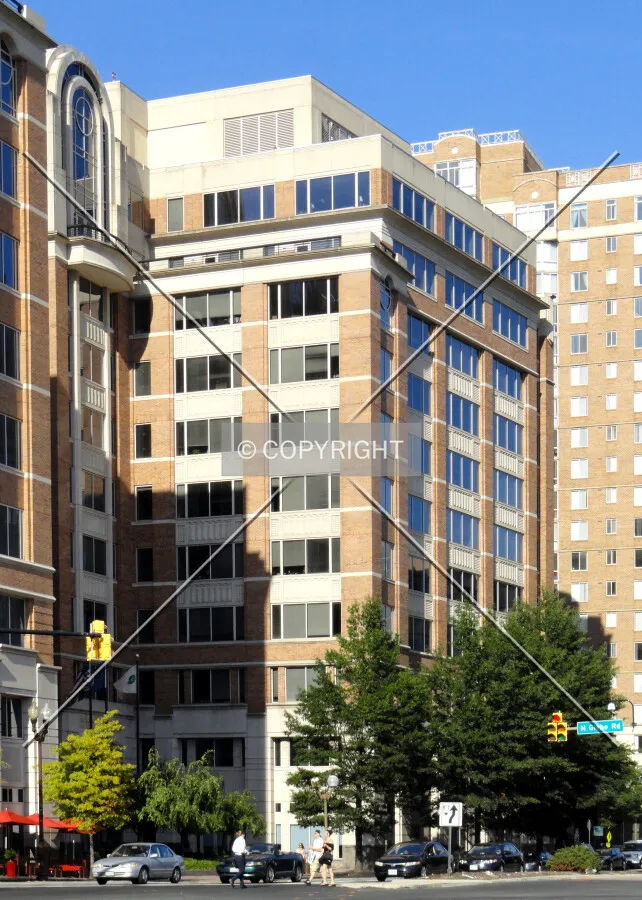 From across Wilson Boulevard to the southwest