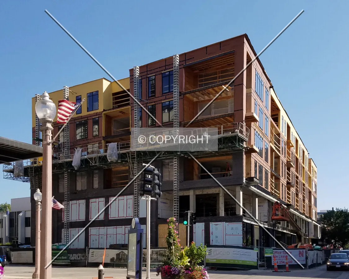 View from the northwest during construction; August 26, 2017
