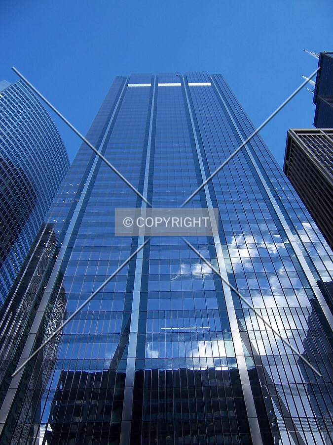 Looking up the west façade from Wacker Drive