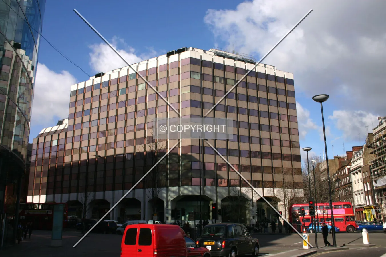 View from New Fetter Lane showing the old window reflective tint