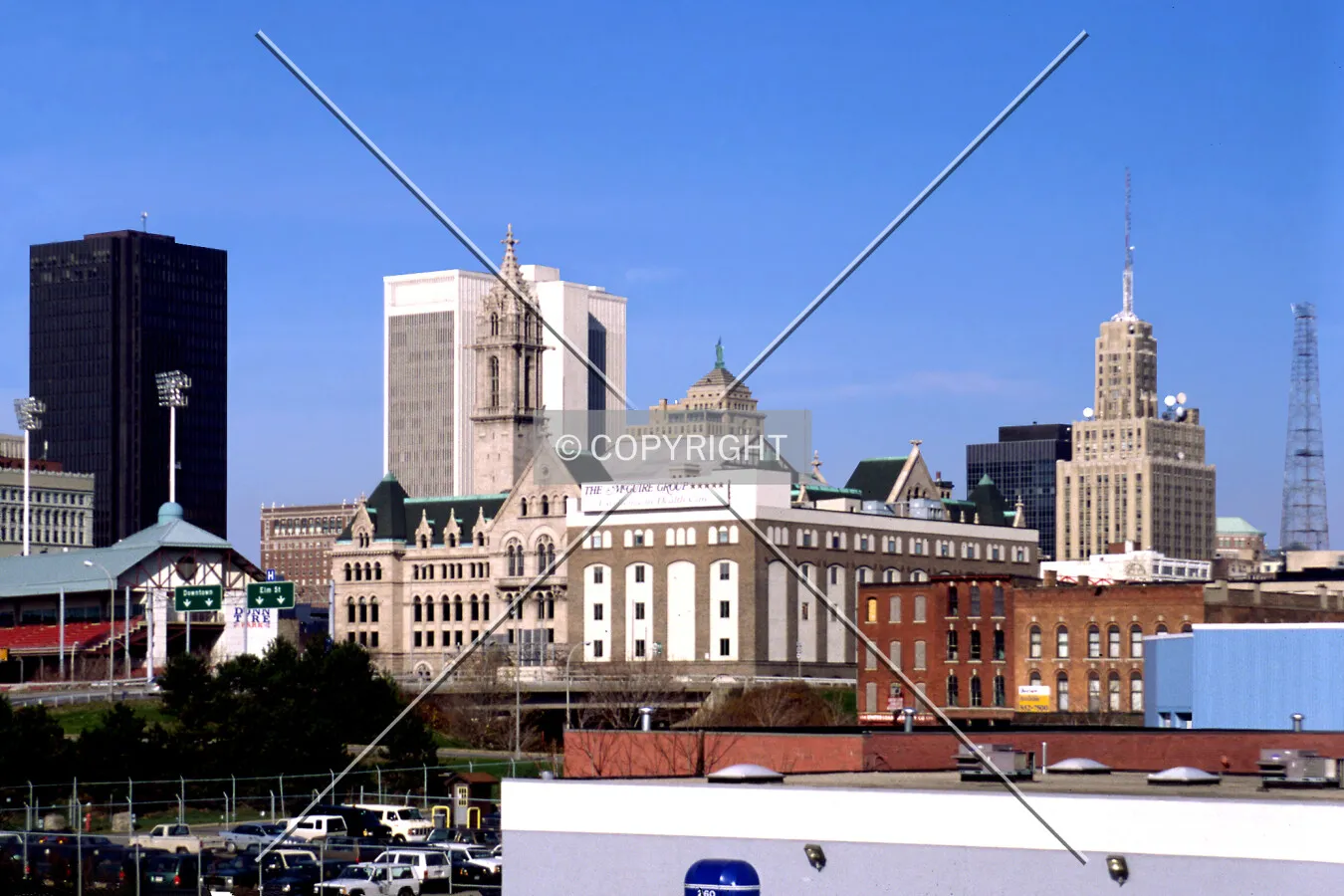 Downtown from the southeast