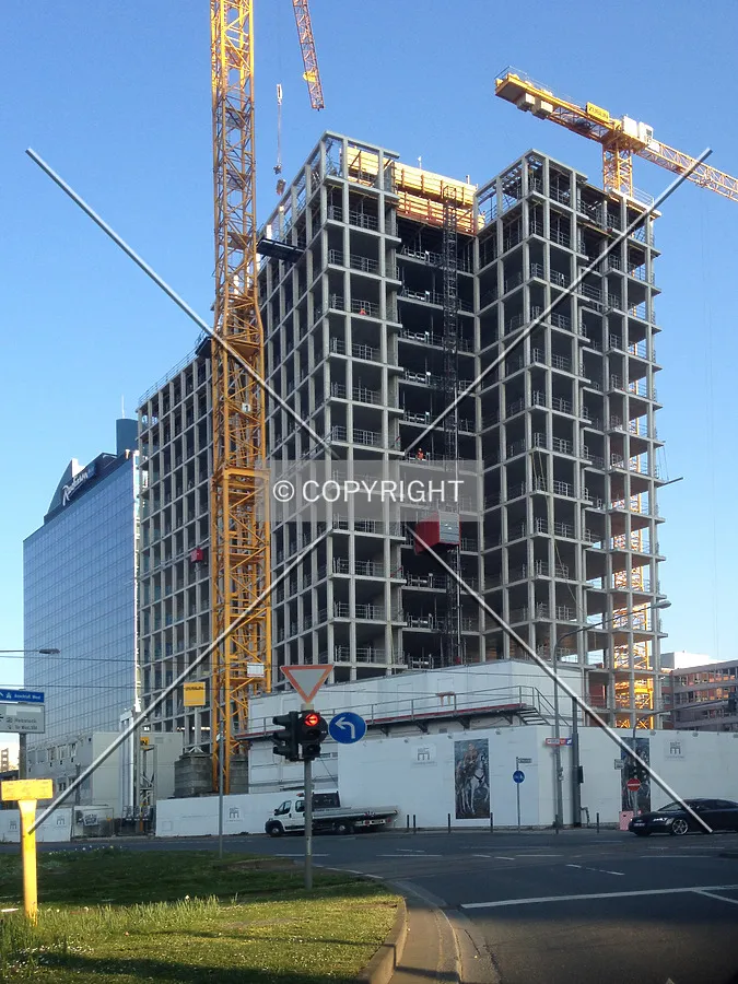 The construction site of St Martin Tower in March 2014