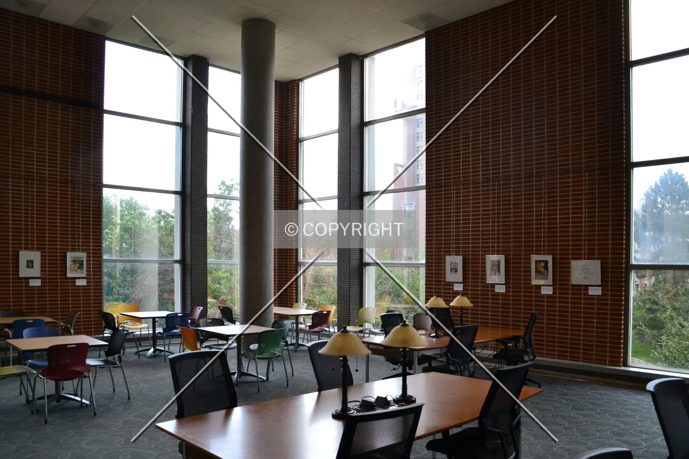 Study tables at the southeast corner of the 2nd floor