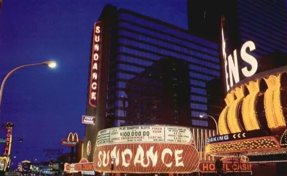 Vintage night view as the Sundance Hotel