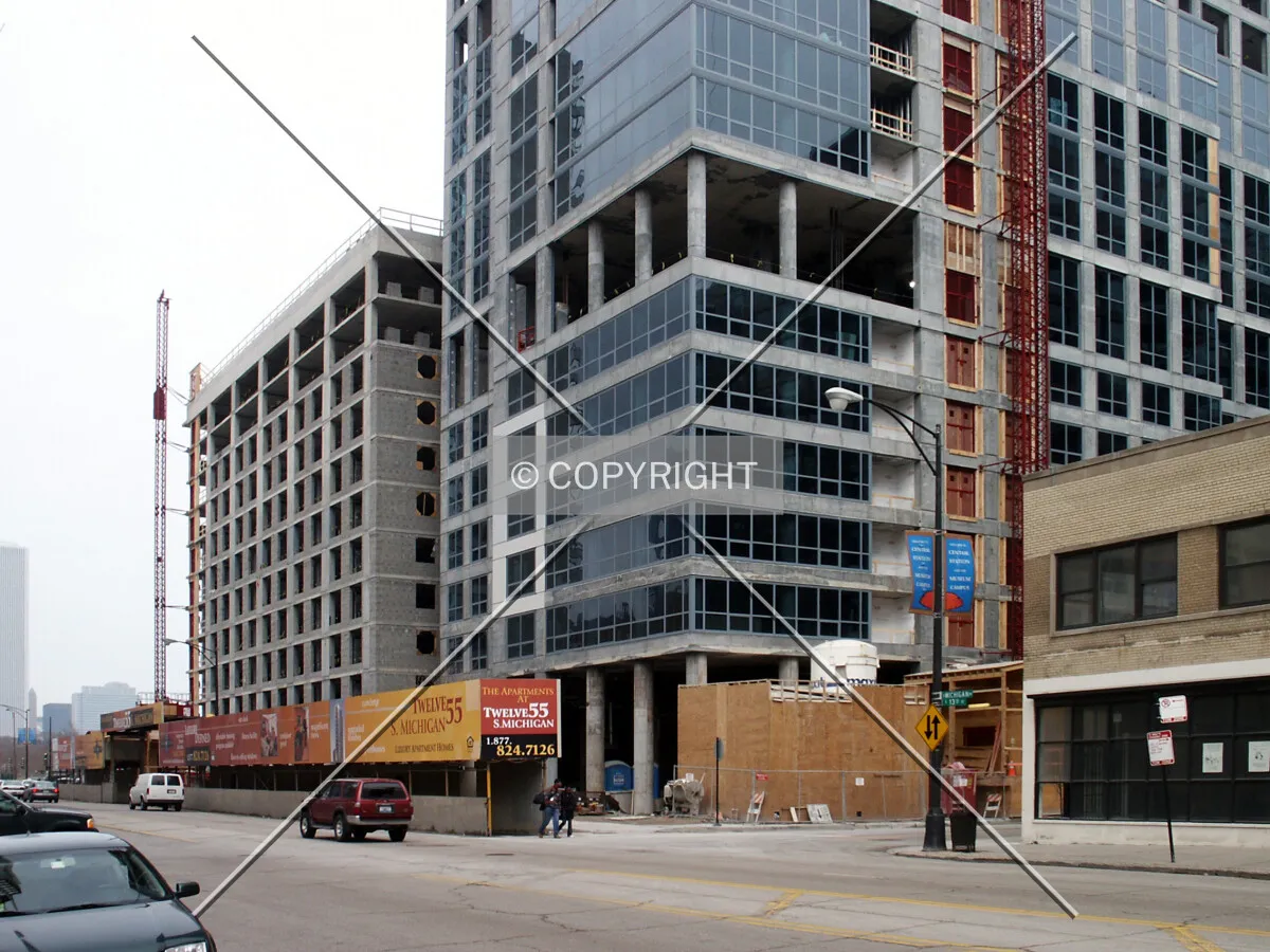 Lower floors, looking north on Michigan Avenue
