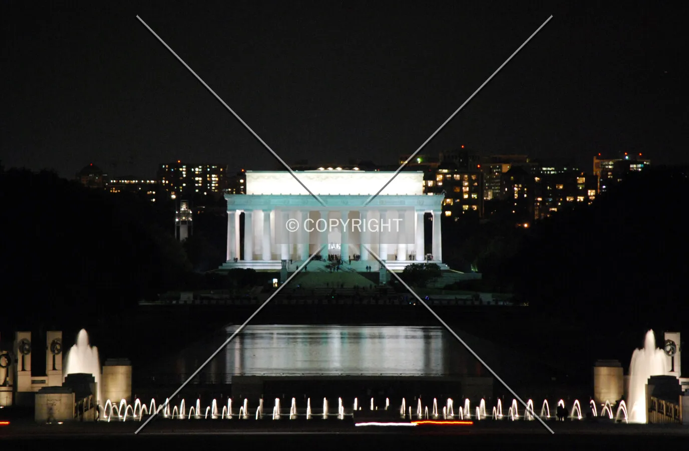 Viewed from the Washington Monument at night