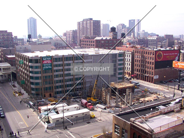 Overhead view looking northwest