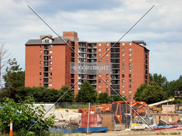 View to the northwest from Lyndale Avenue, across City Bella construction site