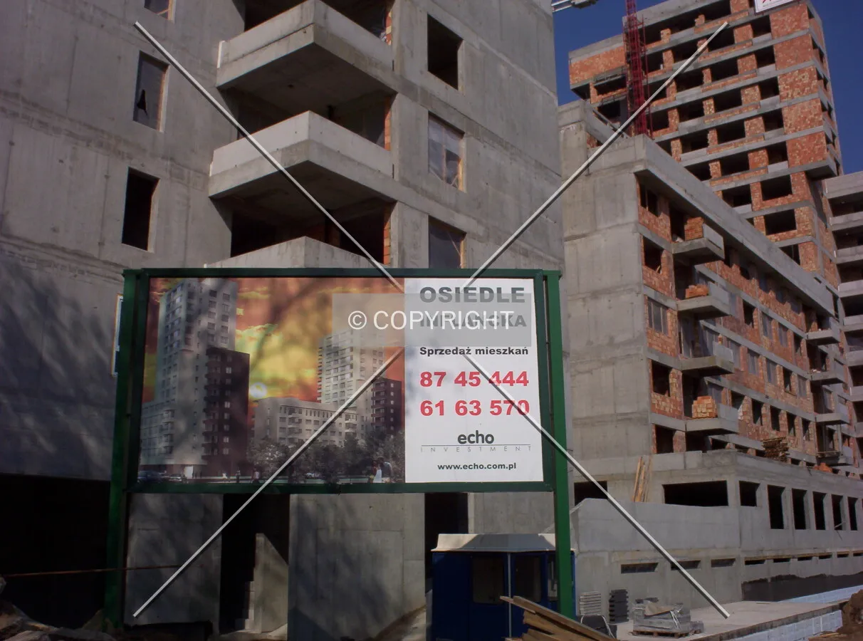 The base and the construction billboard