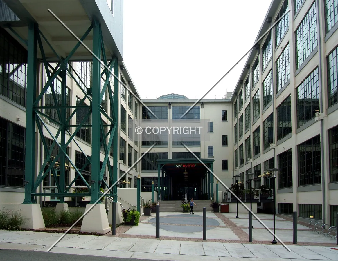 View from the west on Vine Street