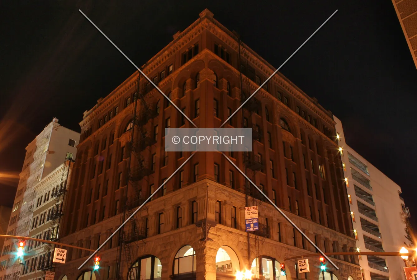 Northwestern view at night