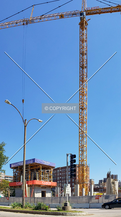 From the southwest during construction; September 13, 2018