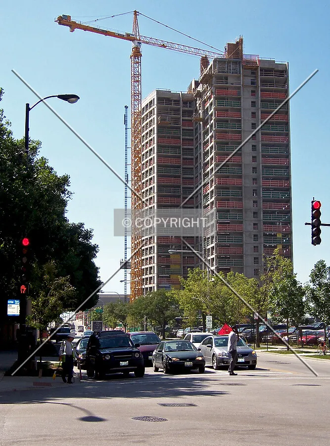 Looking south from the intersection of Clark and Polk Streets