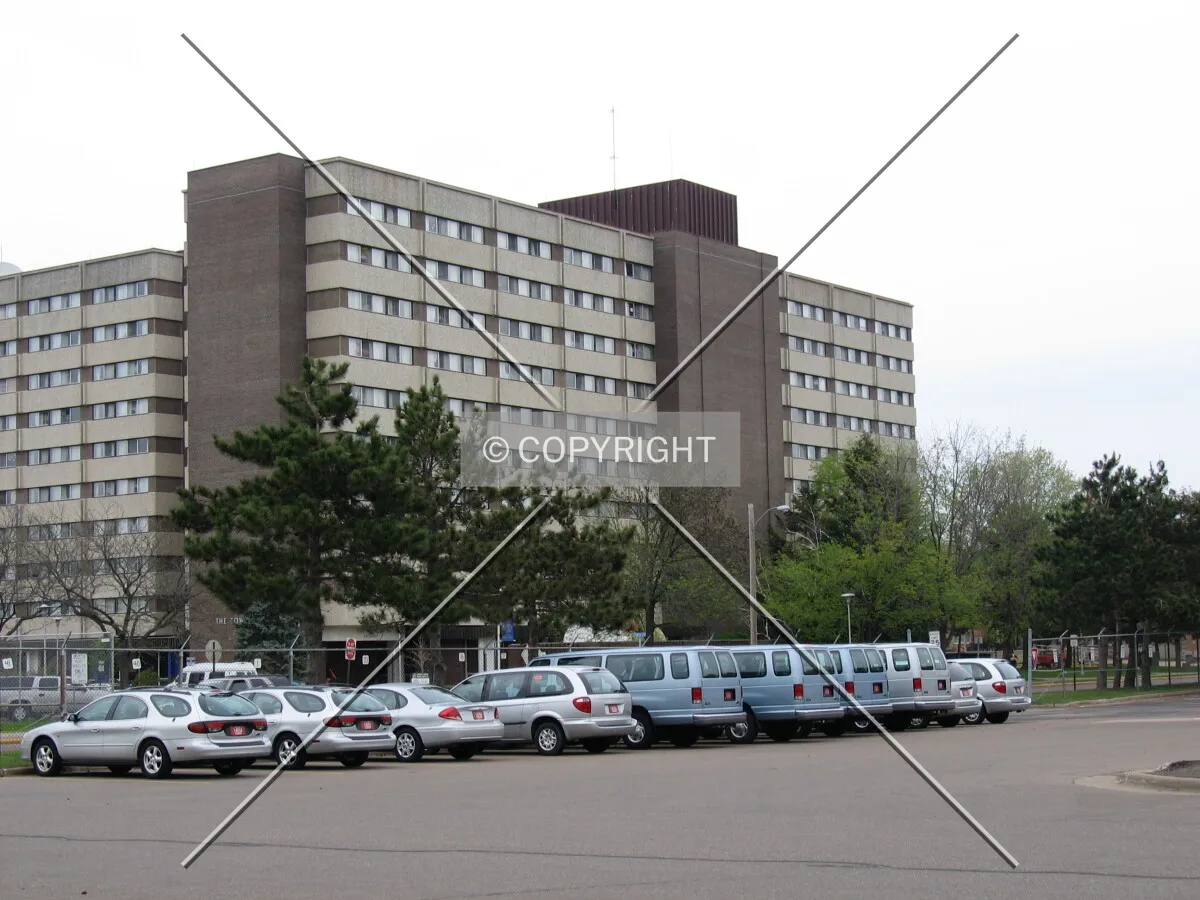 View from surrounding car park