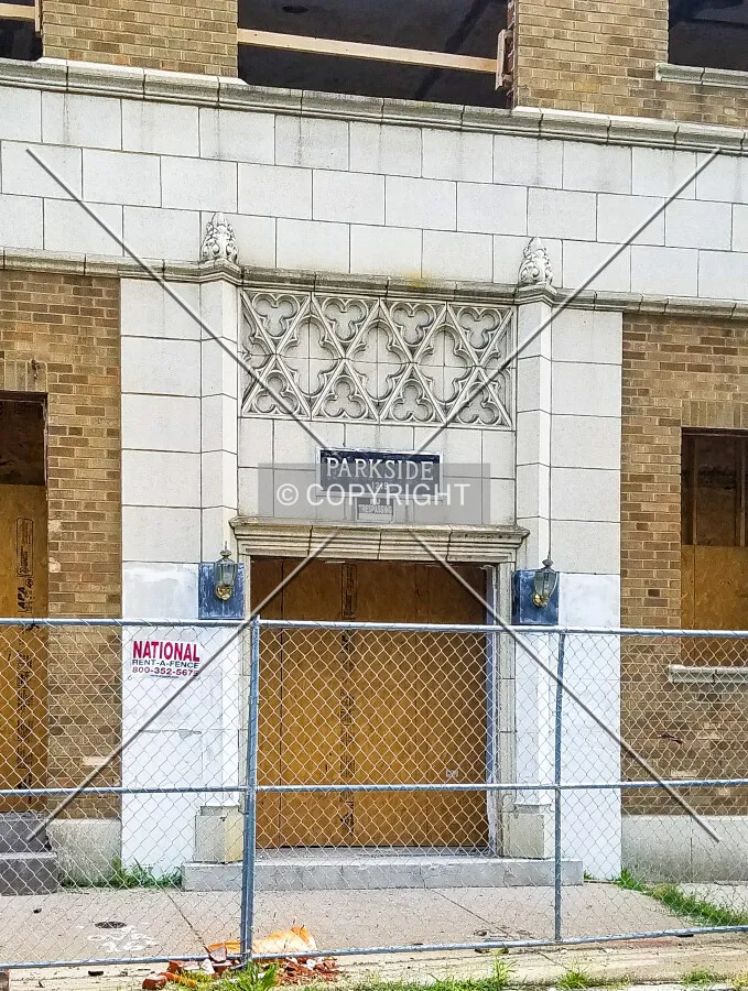Main entrance during renovation; June 17, 2017