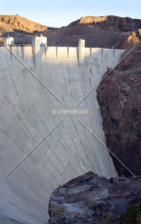 Dam's face from the Nevada side