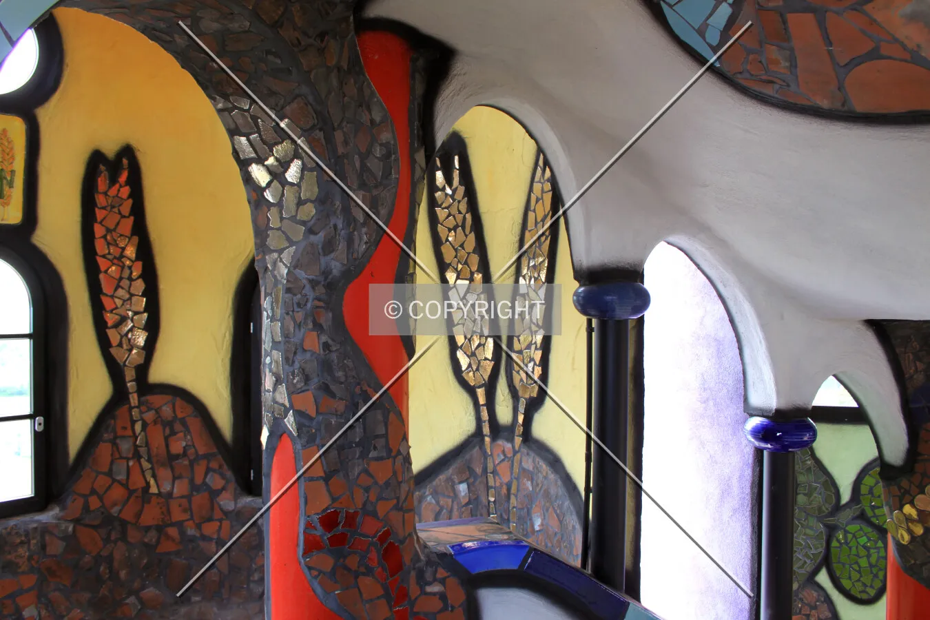 Stairway with mosaics of beer ingredients