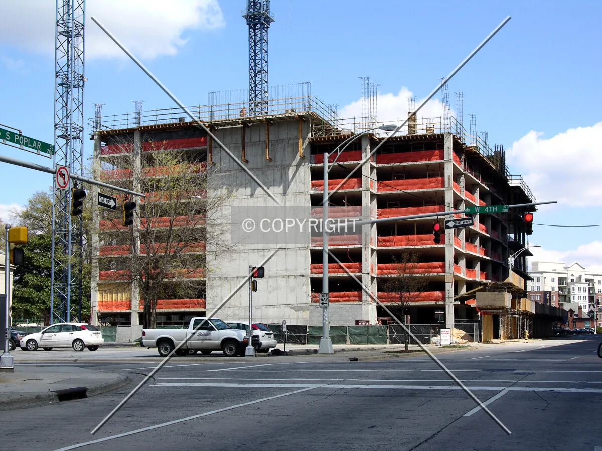 Looking north from South Poplar Street