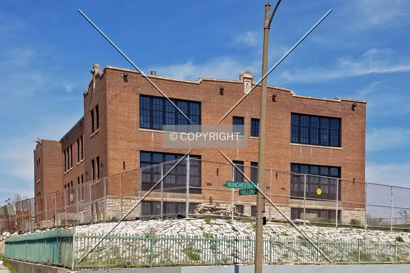 View from the southwest during renovation; April 8, 2017