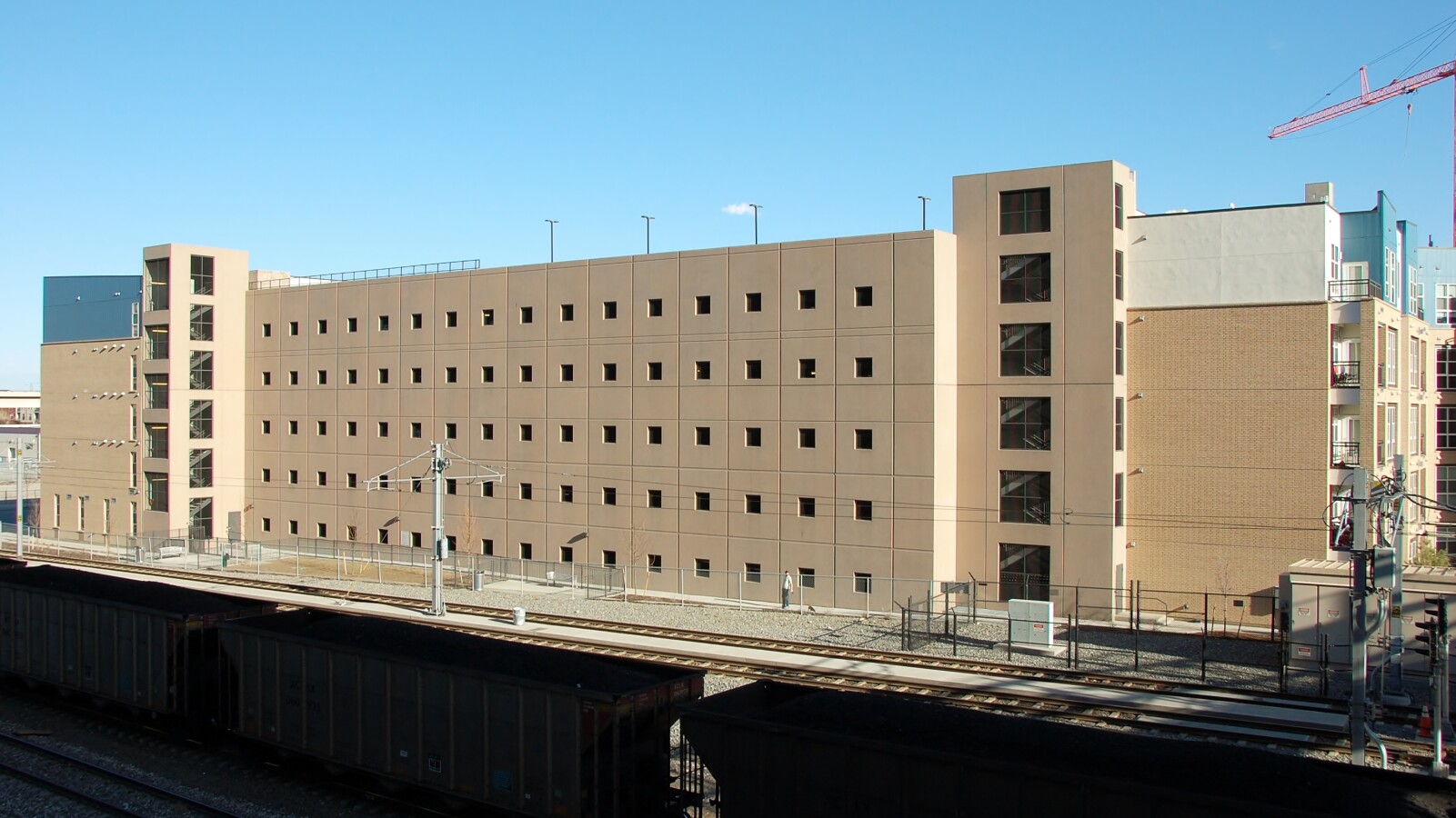 View to the east of the parking deck