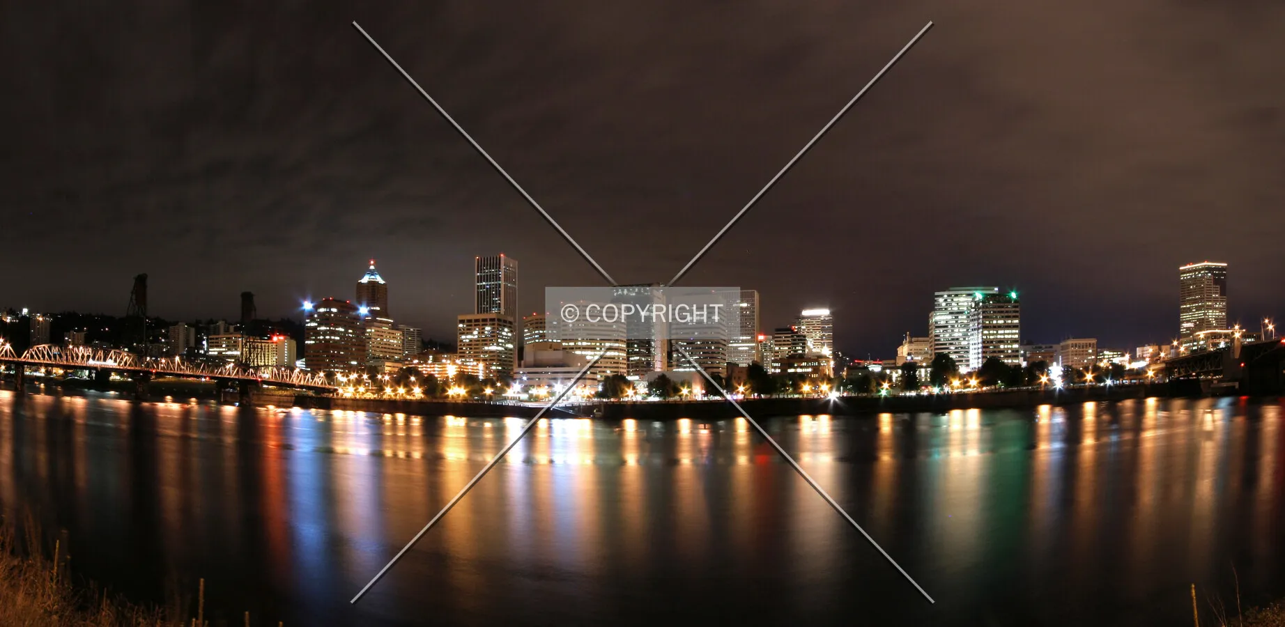 Downtown panorama at night