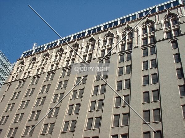 Looking up the south facade