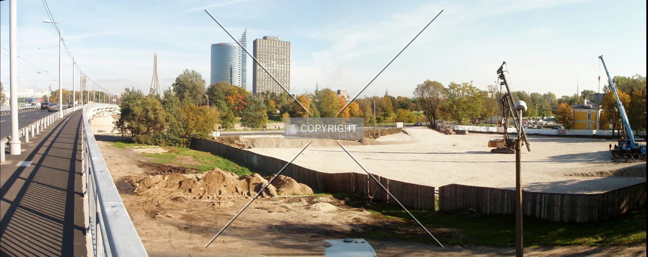 Panoramic view of construction site from Vansu bridge