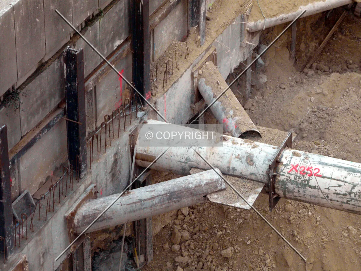 Raker beam on the south side